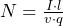 N = \frac {I\cdot l}{v\cdot q}