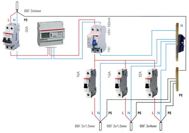 接线图 podkluchenie uzo