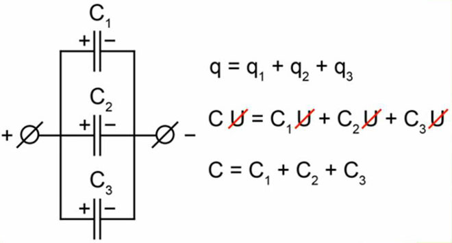 求串联或并联电容器的容量 - 公式