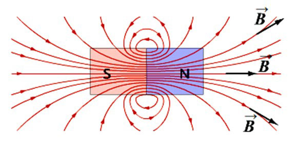 永磁体的磁感应矢量的方向。 