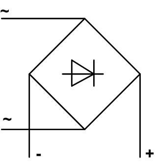 二极管电桥的简化图。 