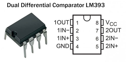 LM393电压比较器外观及接线图