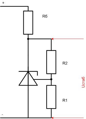 TL431带反馈的开关电路，由电阻R1和R2组成。 