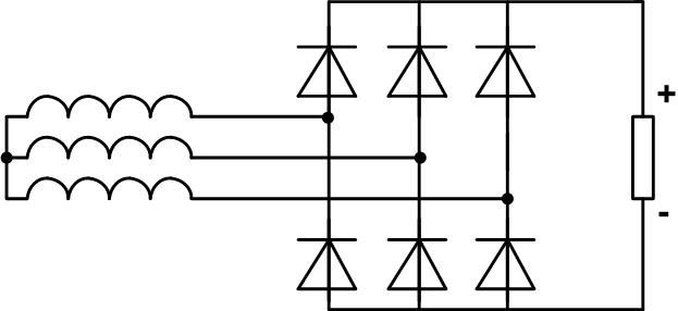 三相桥式电压整流电路。 